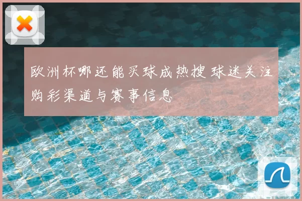欧洲杯哪还能买球成热搜 球迷关注购彩渠道与赛事信息